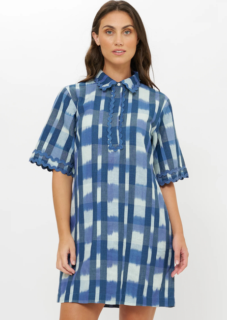 oliphant shirt dress mini Collared Mini, Beckett Navy – Antibes Style:Queen Miriam Crafted from yarn chic commute Lorinda Maxi Dress Navy