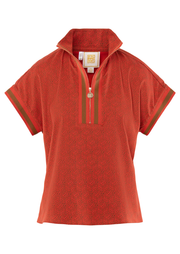Poppy Pullover, Red Tonal Monogram