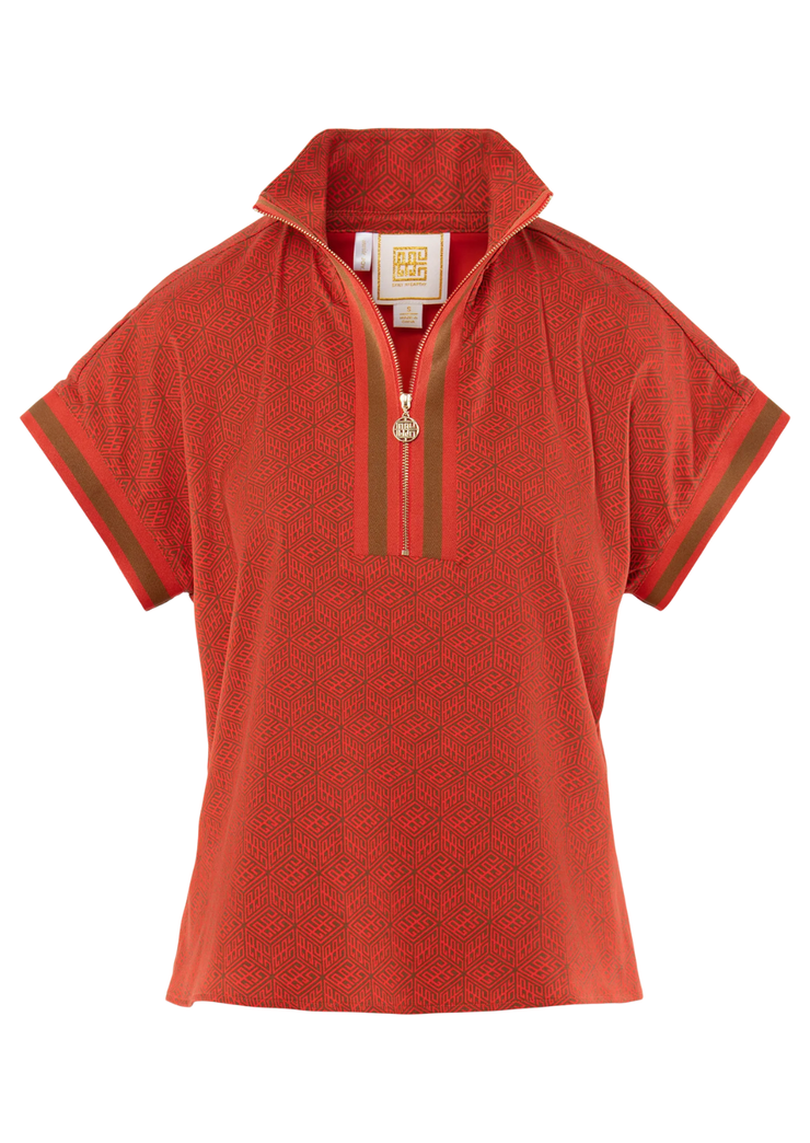 Poppy Pullover, Red Tonal Monogram