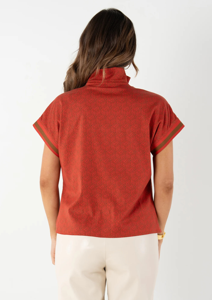 Poppy Pullover, Red Tonal Monogram