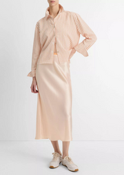 Till stripe cropped button down