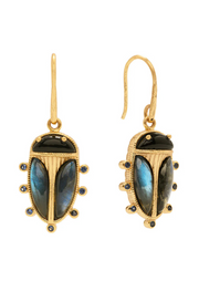 Scarab petite drop earrings