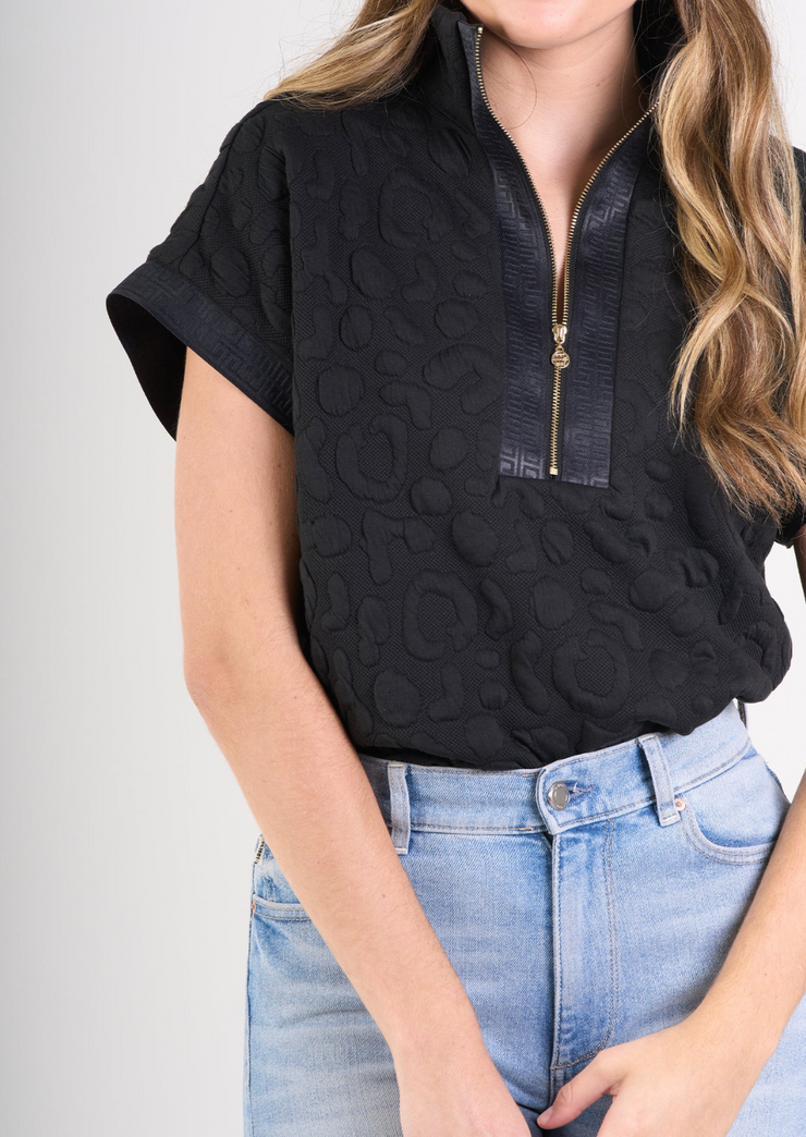 Poppy Pullover Black Cheetah