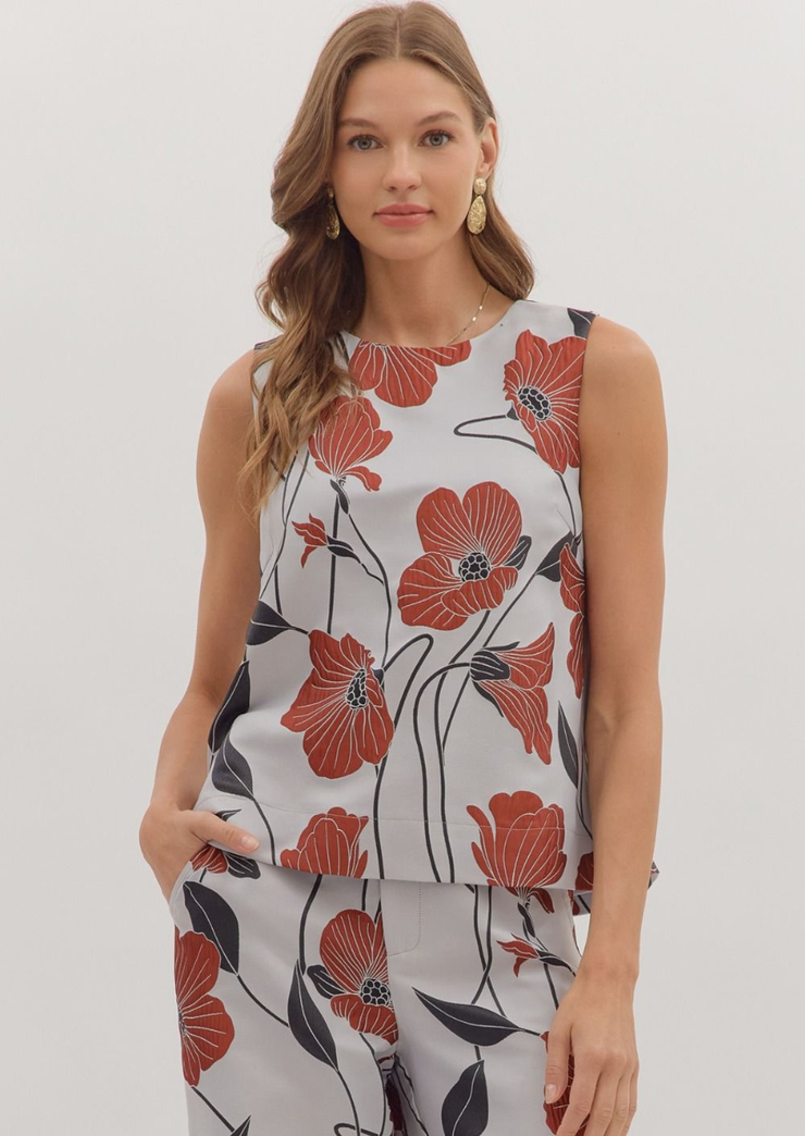 Floral Jacquard Top