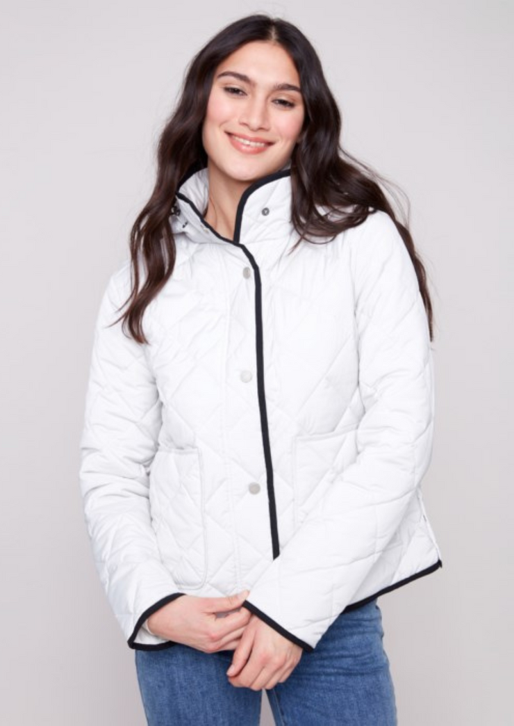 Quilted Puffer Jacket with Removable Hood