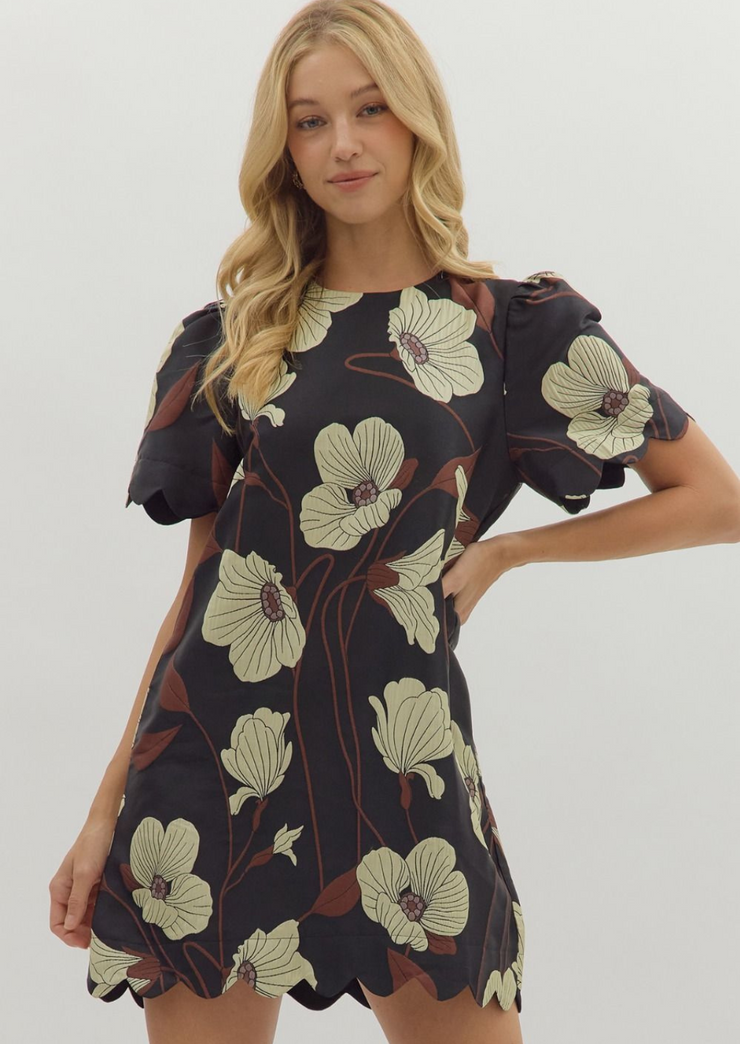 Scallop Hem Dress