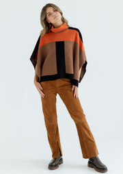 Colorblock Poncho