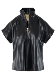 Poppy Pullover, Black Vegan Leather