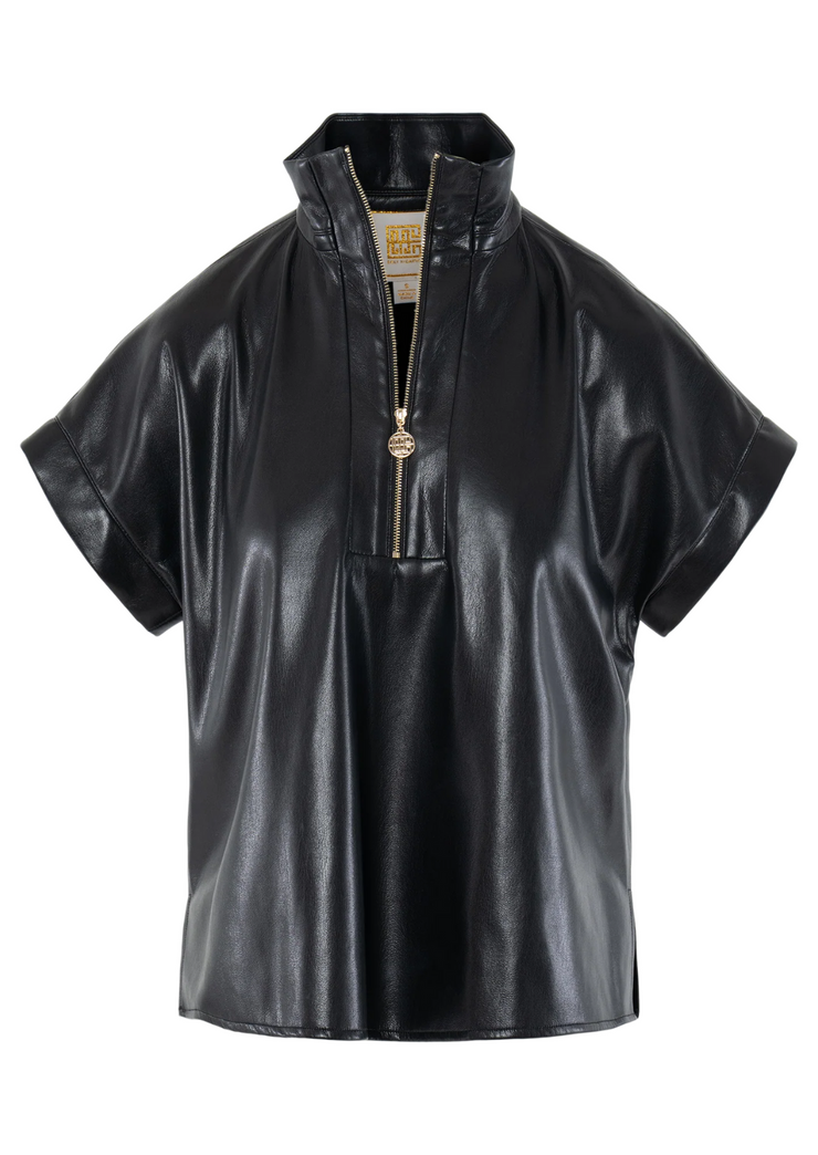 Poppy Pullover, Black Vegan Leather