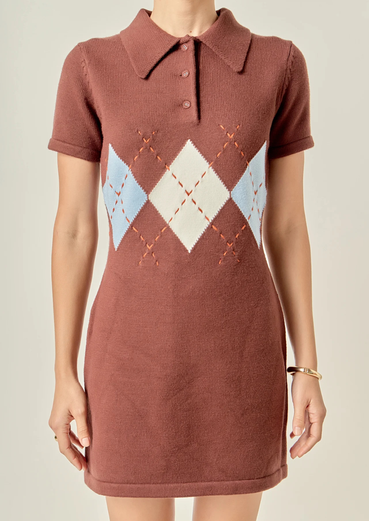 Argyle Mini Dress