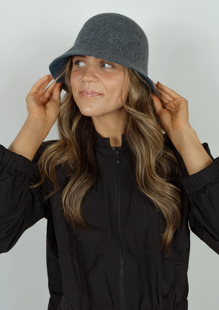 Boiled Wool Reversible Cloche