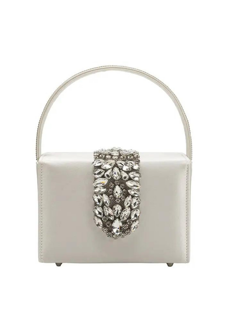 Liliana white satin bag