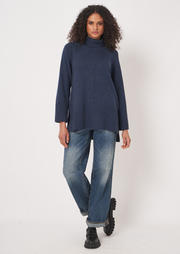 Long Fit A-Line Turtleneck Pullover, Sweater 201677