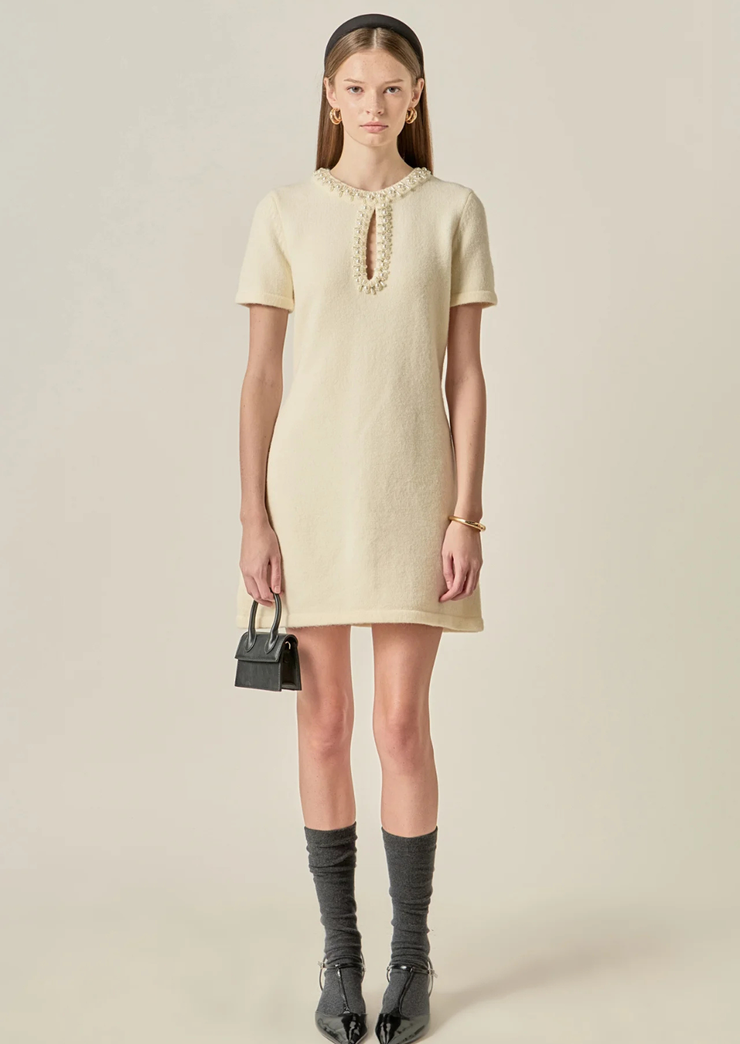 Pearl Key Hole Dress