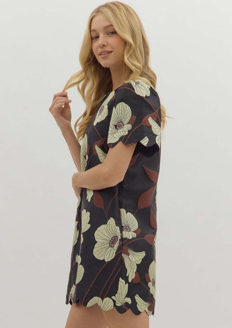 Scallop Hem Dress