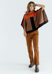Colorblock Poncho