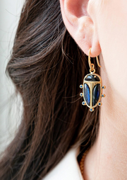 Scarab petite drop earrings