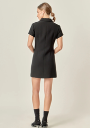 Velvet Button Mini Dress