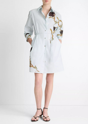 Placed iris cotton shirt dress