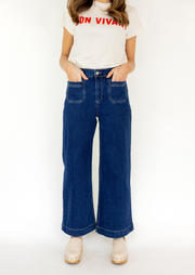 Cropped Patch Pocket Pant