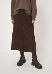 A-Line Suede Midi Skirt, Skirt 800236