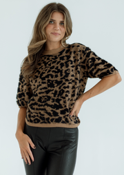 Short Sleeve Jacquard Sweater