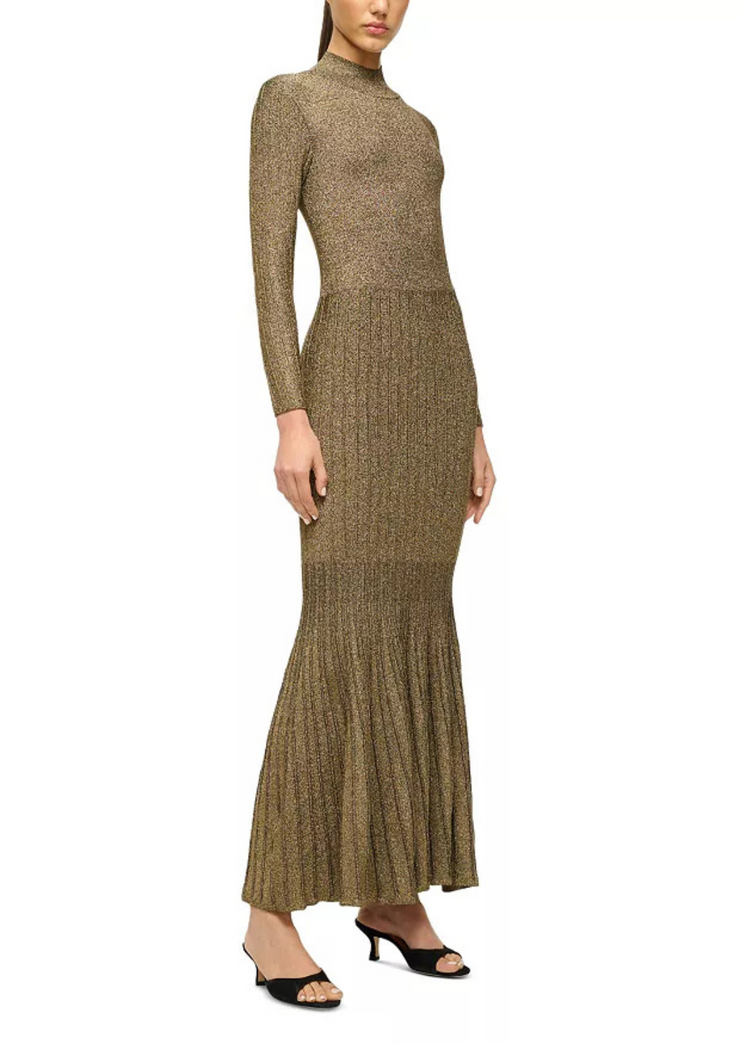 Tilda dress knit metallic gold