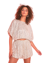 Cropped Sequin Top