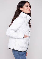 Quilted Puffer Jacket with Removable Hood