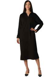 Collared Midi Dress in BLACK
