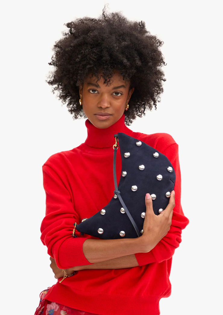 Lune Bag, Suede with Studs