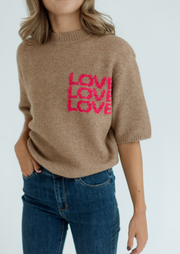 Short Sleeve Jacquard Sweater