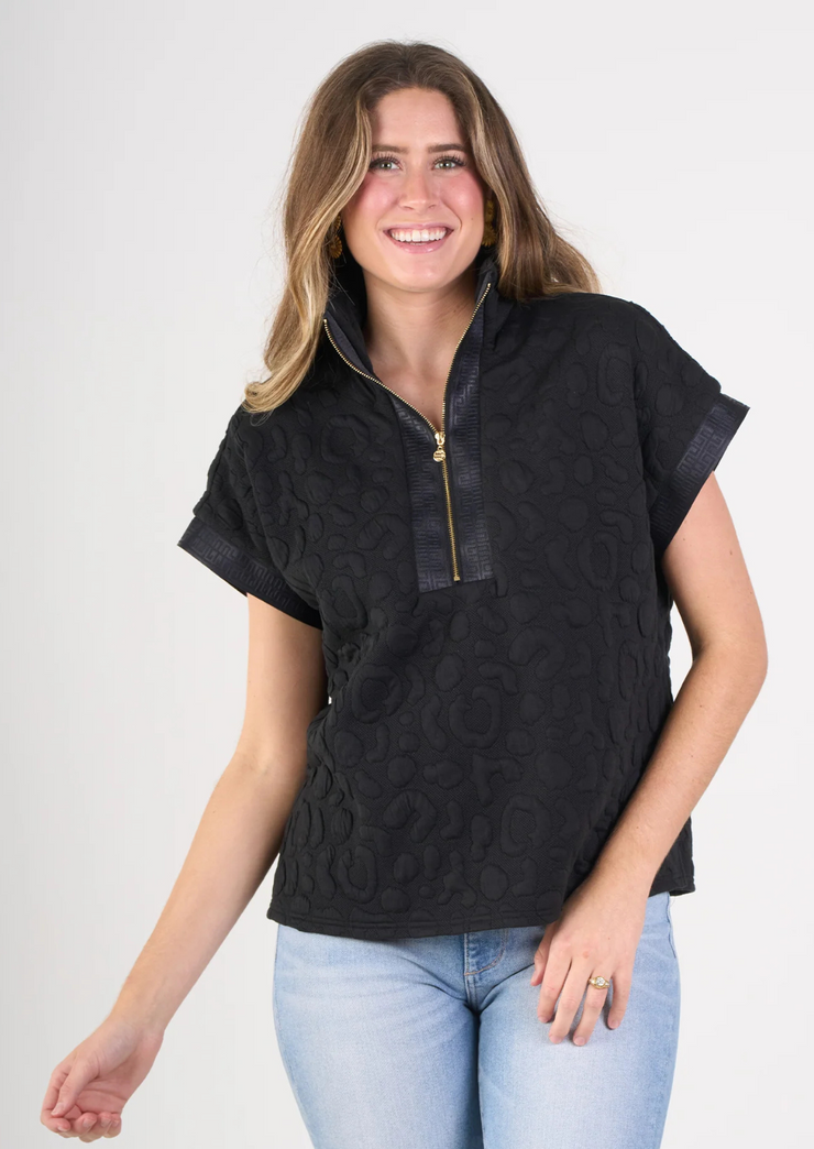 Poppy Pullover Black Cheetah