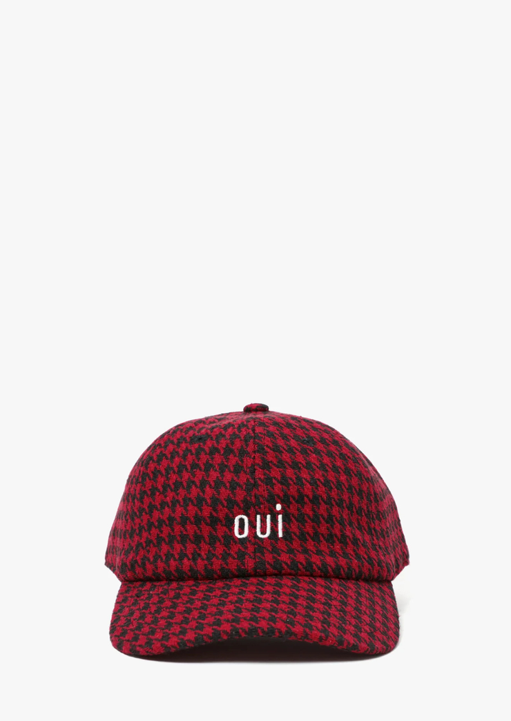 Wool Baseball Hat, Houndstooth Oui