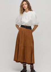 Alamo suede skirt in CHOCOLATE
