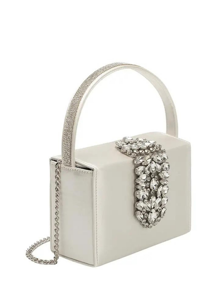 Liliana white satin bag