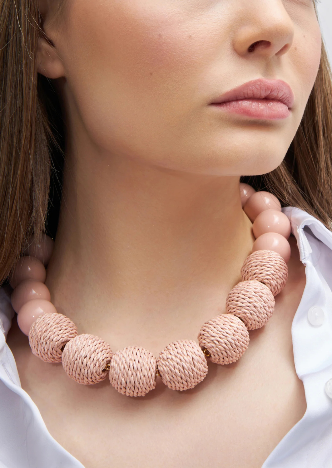 Raffia Beads Necklace – Antibes