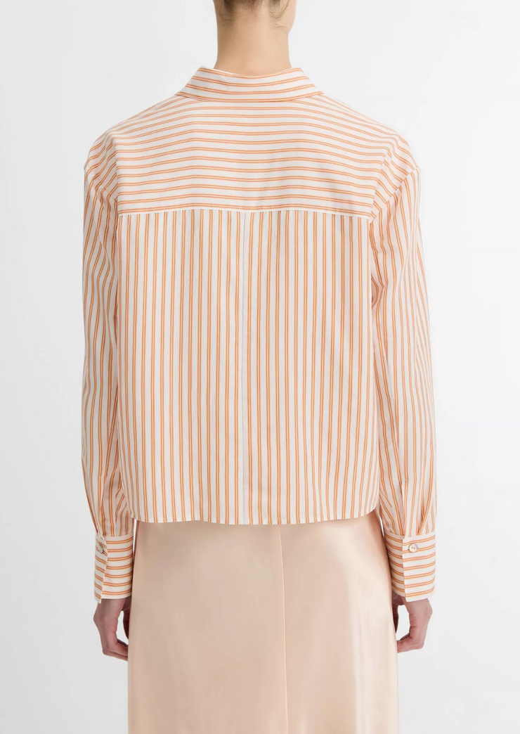 Till stripe cropped button down