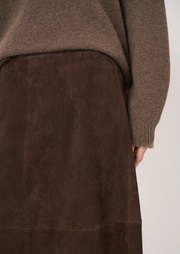 A-Line Suede Midi Skirt, Skirt 800236