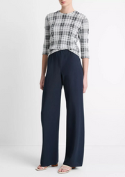 Cotton blend high waist bias pant