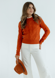 Luxe Cable Crew Sweater