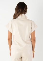 Poppy Pullover, Sandshell Vegan Leather