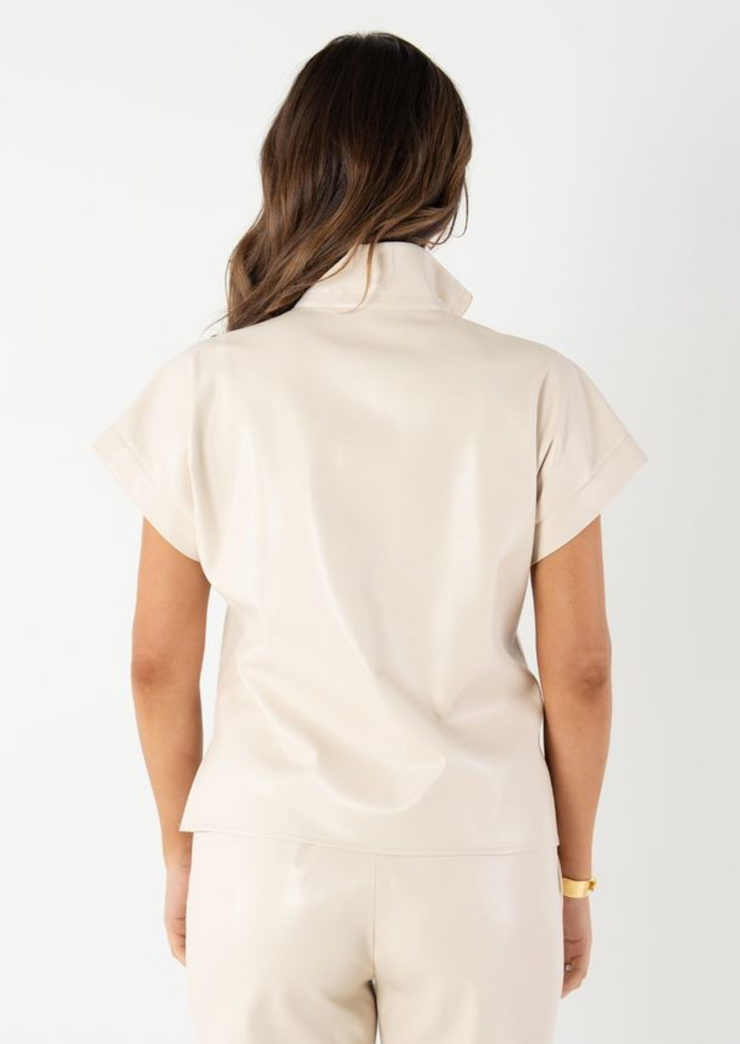 Poppy Pullover, Sandshell Vegan Leather