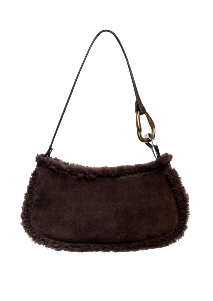 Ollie bag espresso suede sherpa