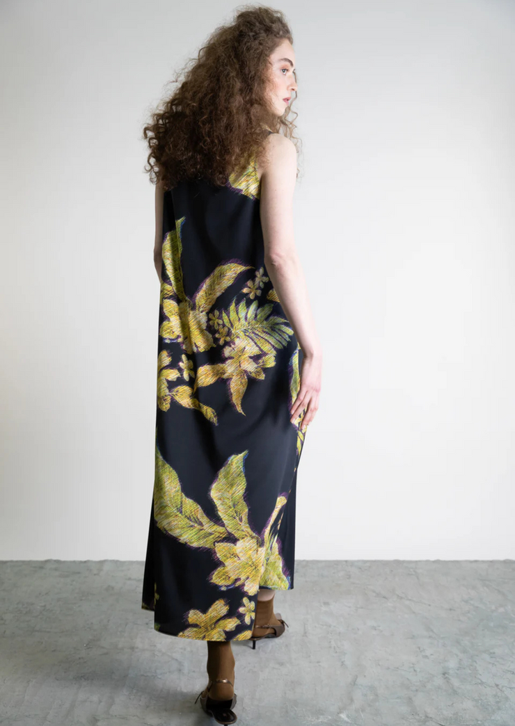 Gilded Whisper Silk Dress