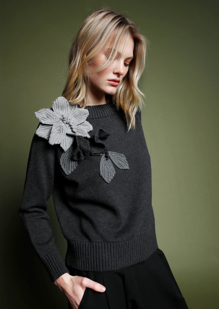 Knit Floral Sweater