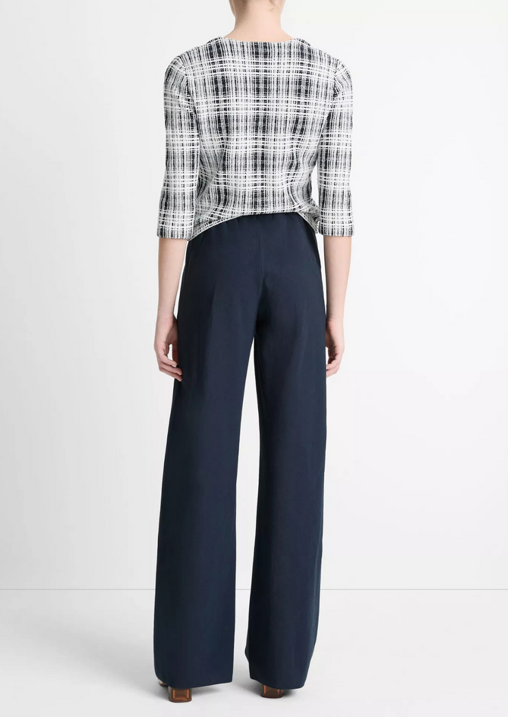 Cotton blend high waist bias pant