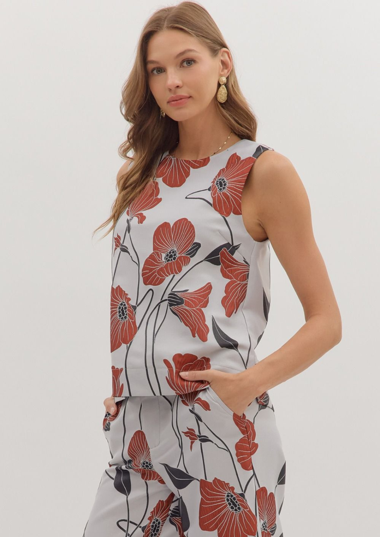 Floral Jacquard Top