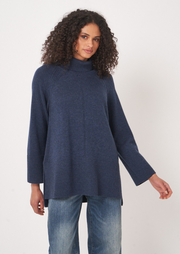 Long Fit A-Line Turtleneck Pullover, Sweater 201677