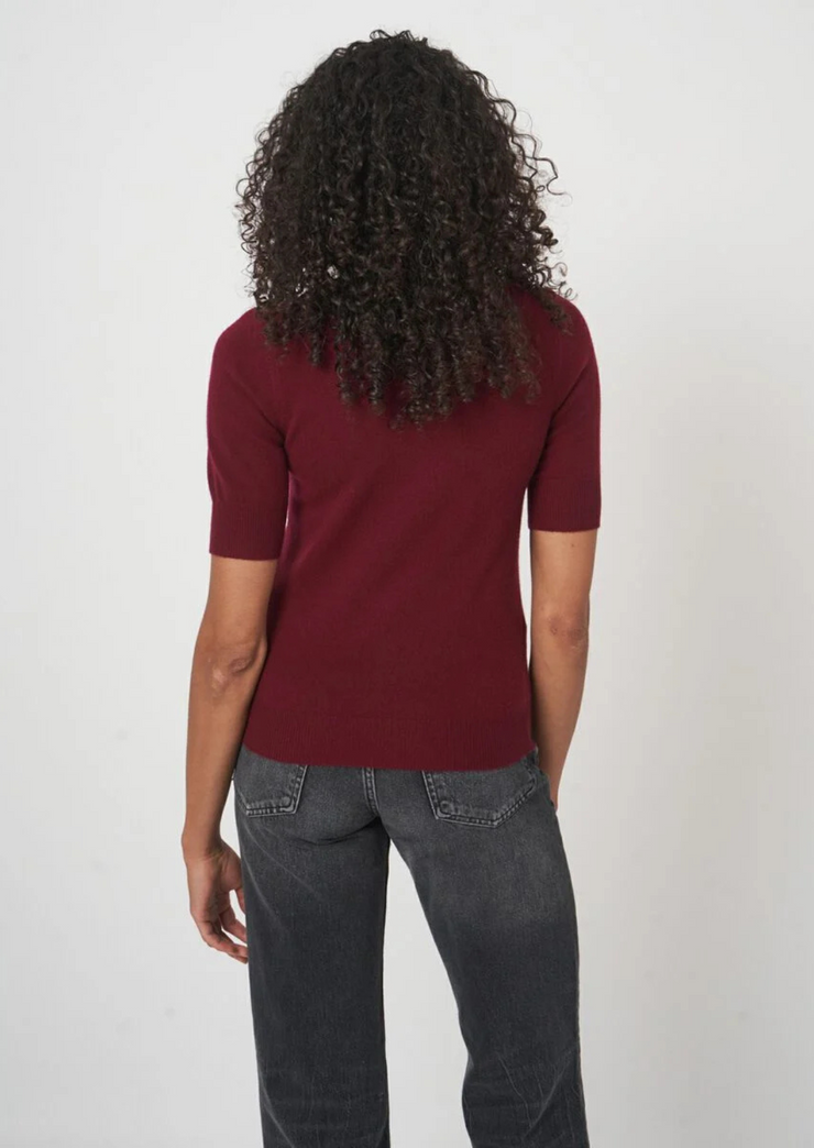 Short Sleeve Organic Cashmere Sweater, Sweater 100507